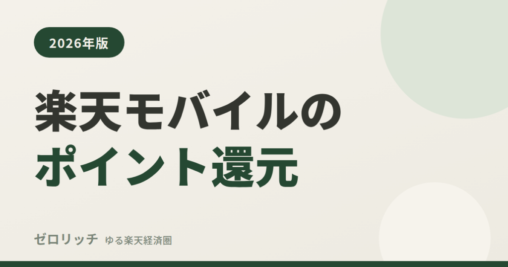楽天モバイルのポイント還元
