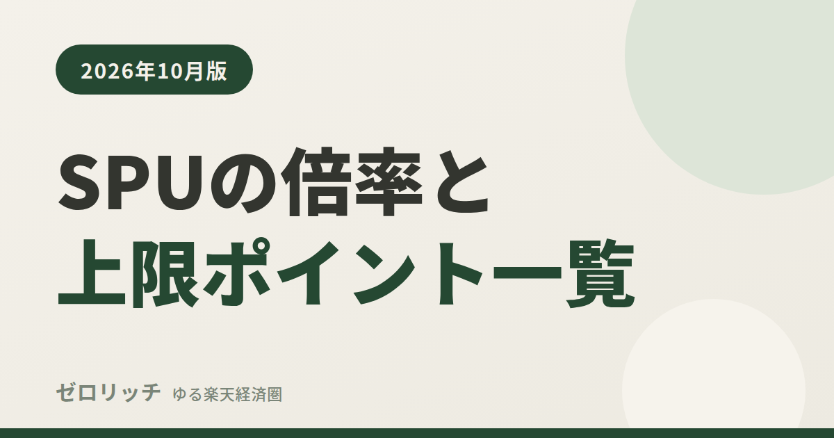 楽天SPUの倍率と上限ポイント一覧