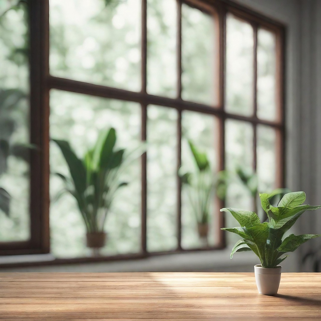 窓辺の観葉植物